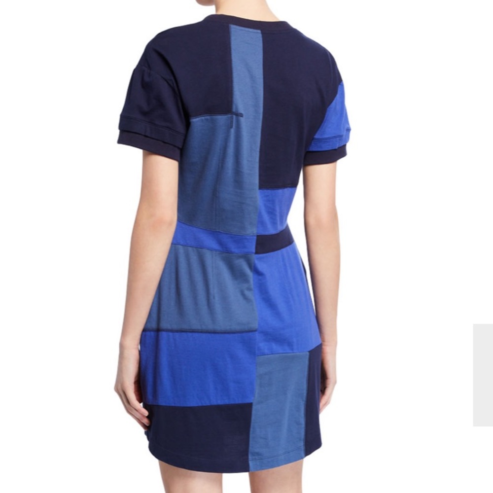 Derek Lam patchwork dress blue colorblock - Picture 2 of 3